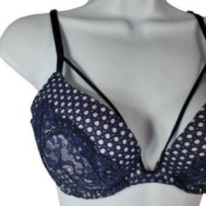 Victoria’s Secret Very Sexy Lace Strappy Blue Push Up Bra